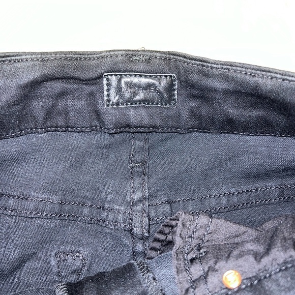 Mother Looker Ankle Fray Jeans Size 26 Guilty As Sin Distressed Black Denim - Picture 7 of 12